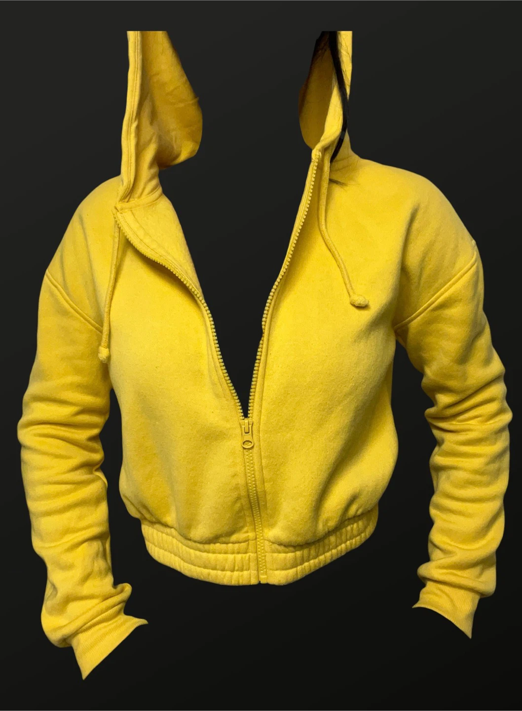 Yellow cropped hoodie Medium