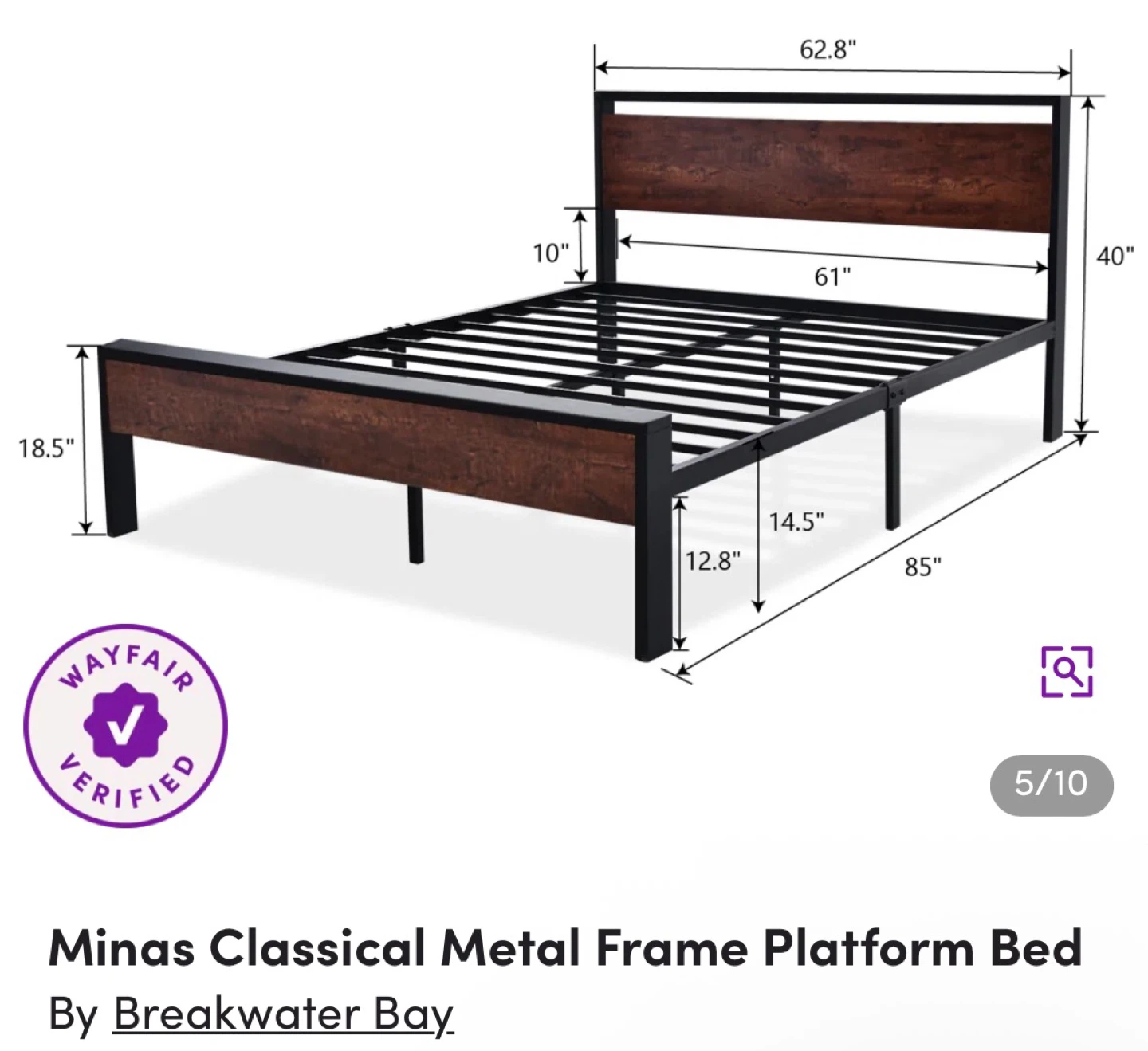 Queen Bed Frame + Mattress - photo 2
