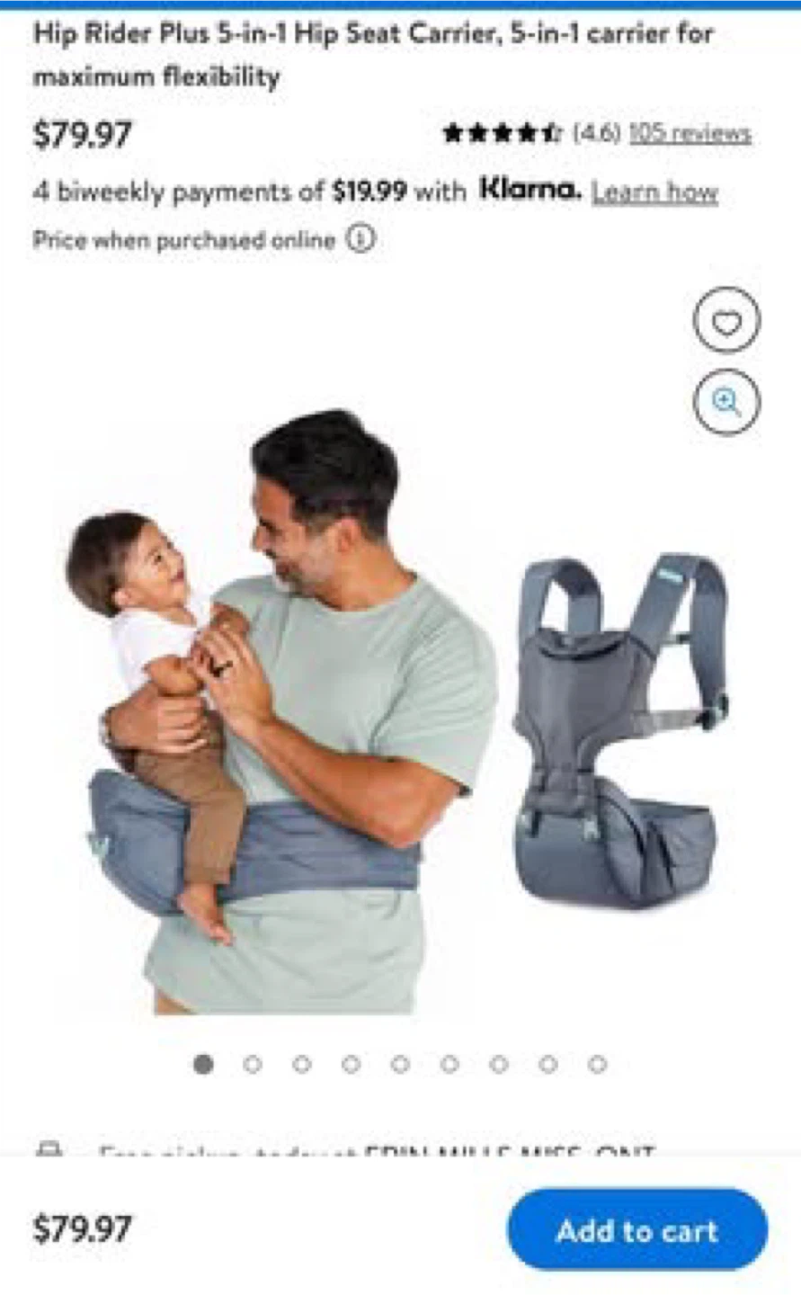 Infantino Hip Rider Plus 5-in-1 Hip Seat Carrier