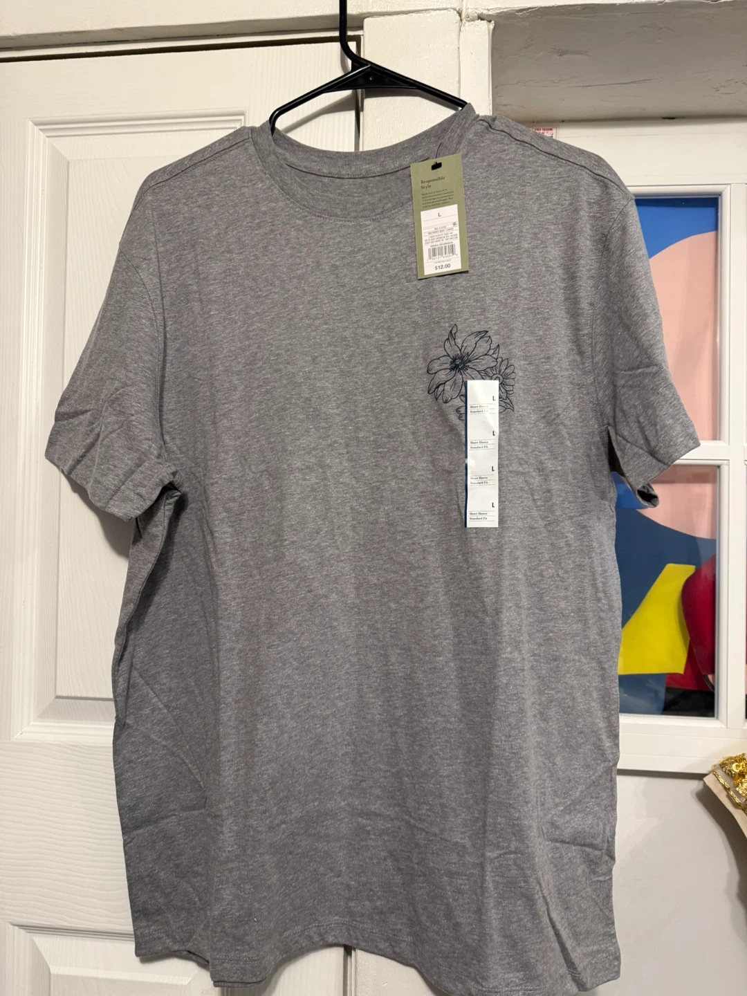 Target Goodfellow & Co. Gray Floral T-Shirt - photo 2