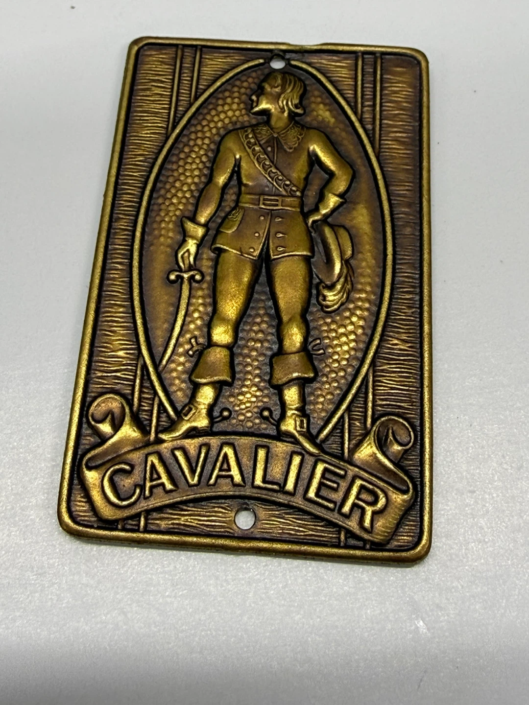 Vintage Cavalier Brass Emblem Tag - photo 2