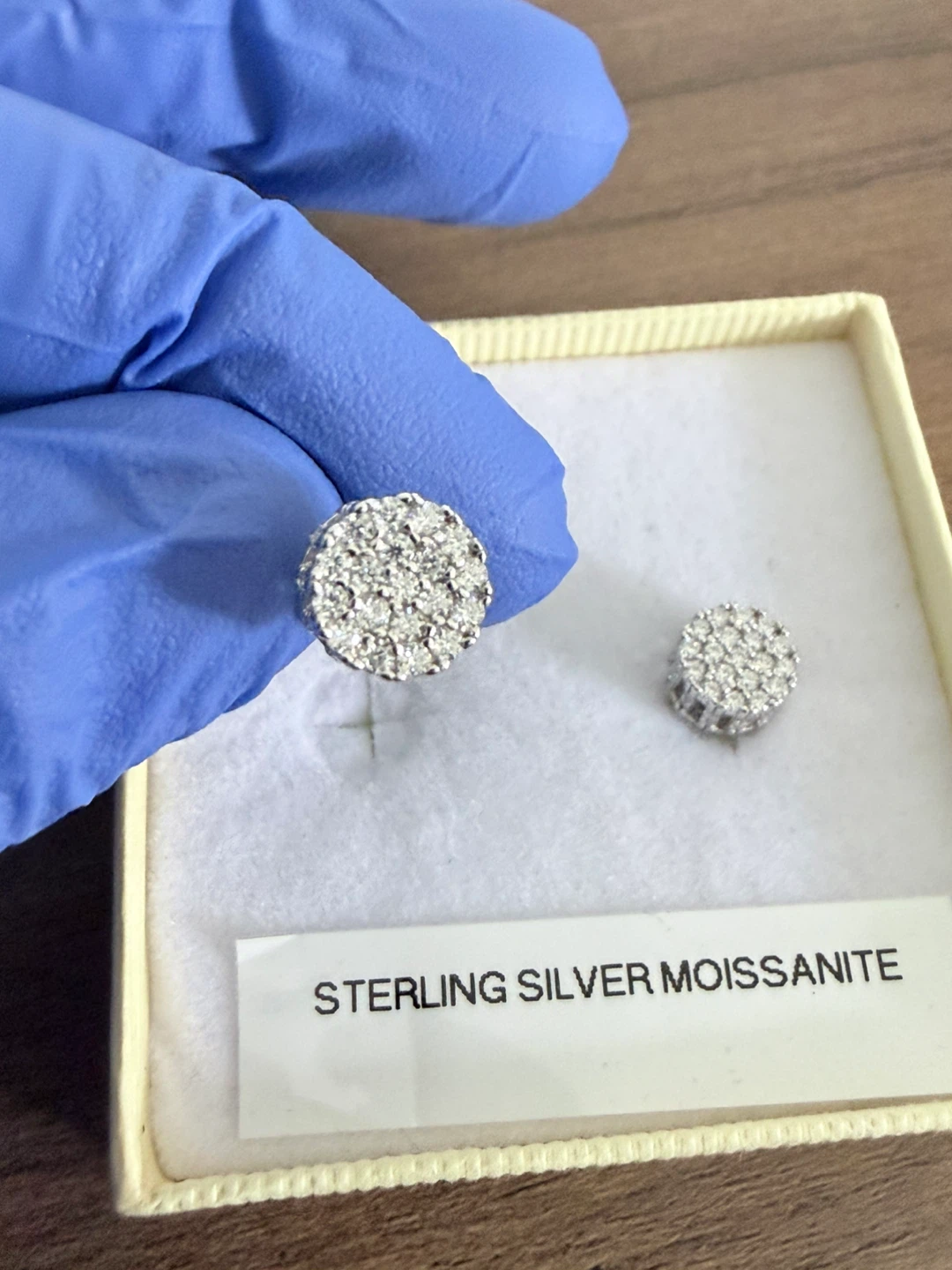 Sterling Silver Moissanite Cluster Stud Earrings - photo 2