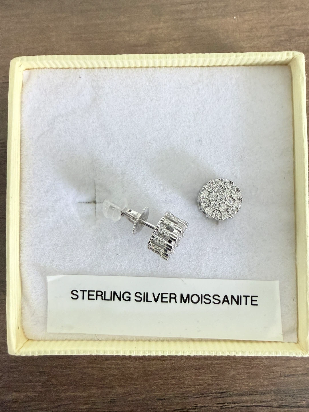 Sterling Silver Moissanite Cluster Stud Earrings - photo 4