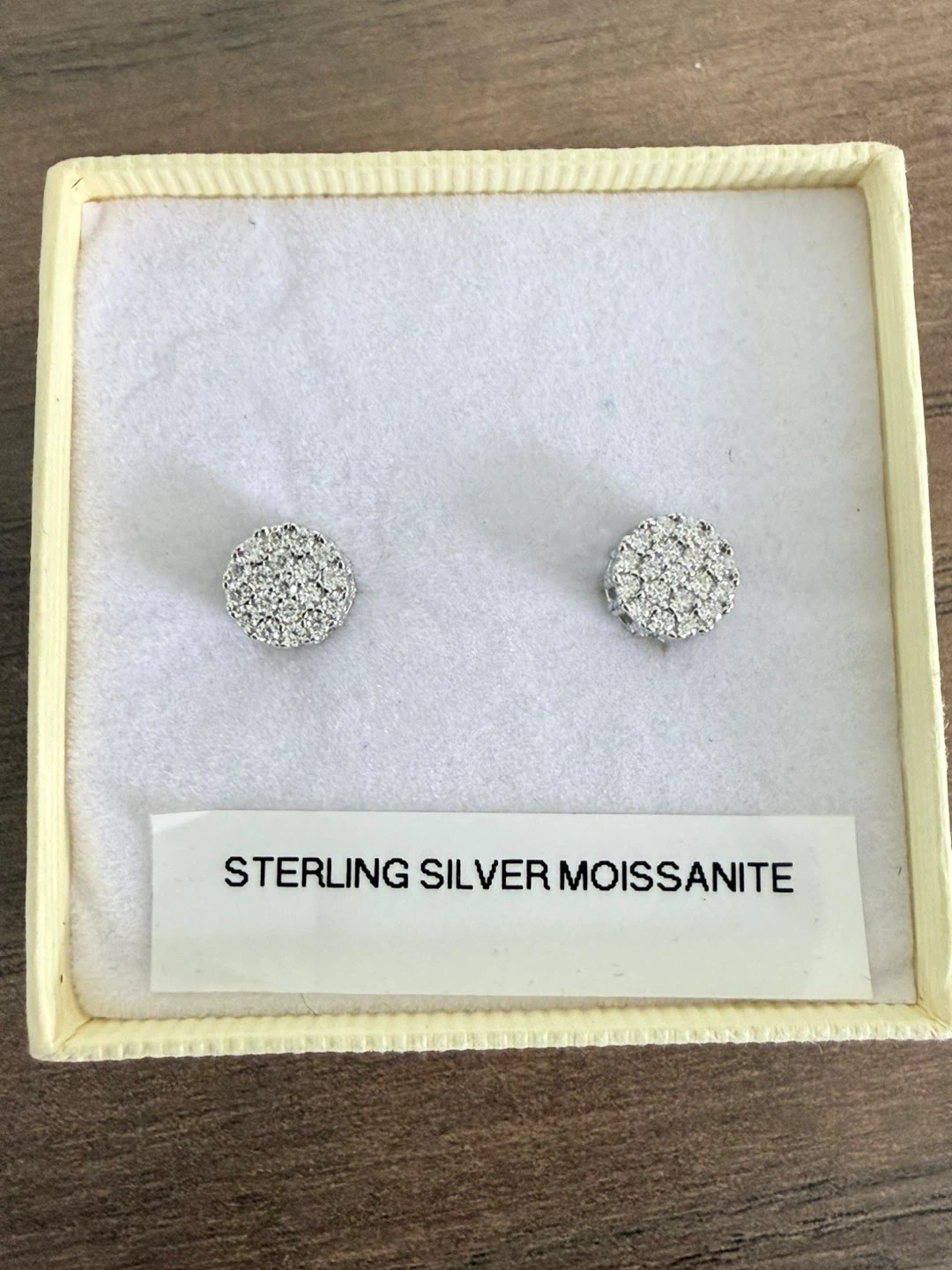 Sterling Silver Moissanite Cluster Stud Earrings