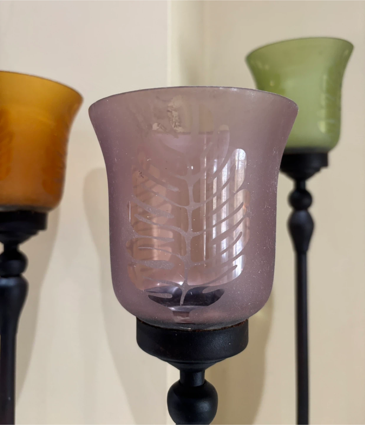 Set of 3 Decorative Glass Candle Holders - photo 2