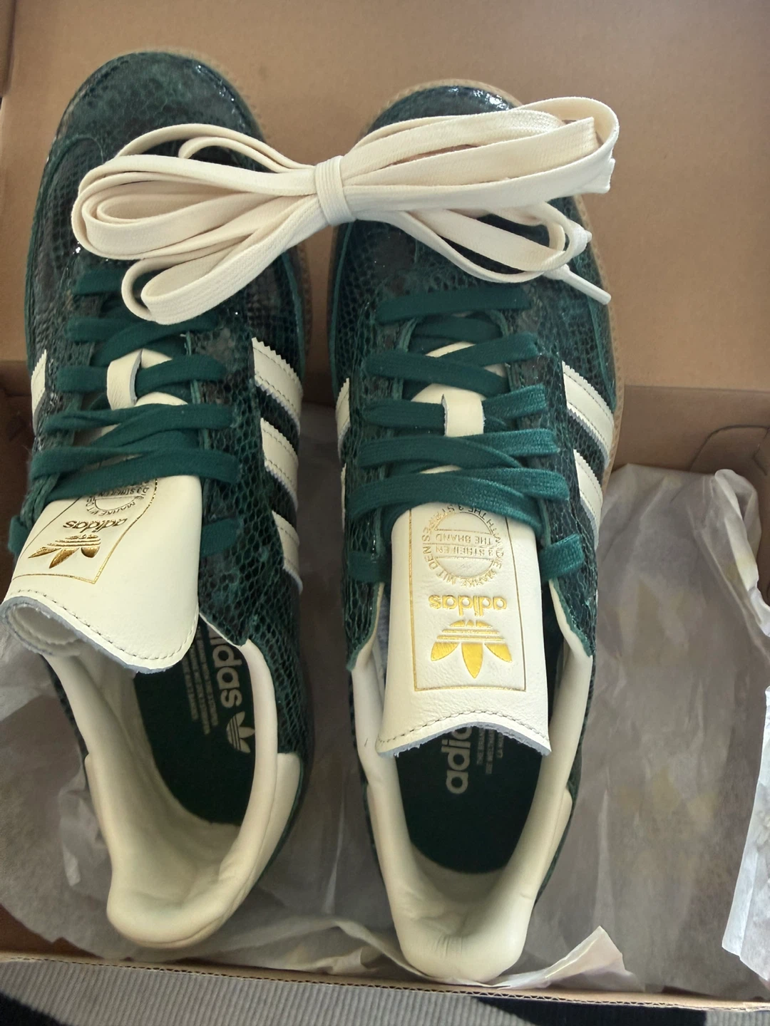 Adidas Samba OG Snakeskin Green White Gum Sole Shoes - photo 5