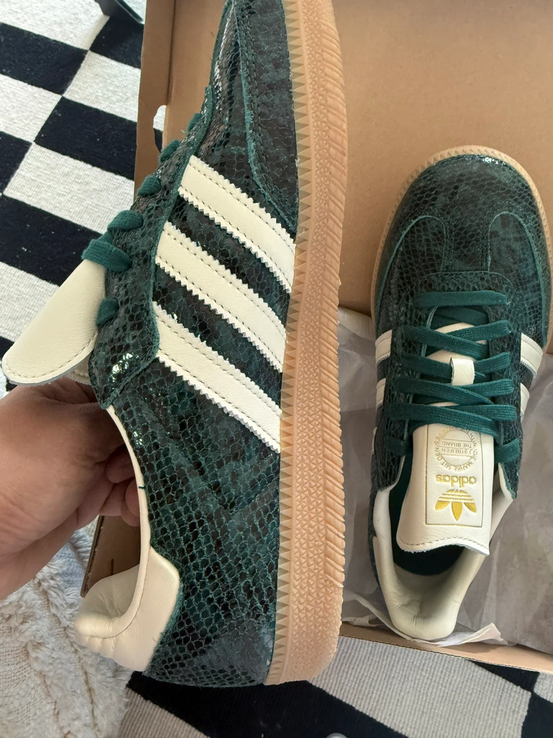 Adidas Samba OG Snakeskin Green White Gum Sole Shoes - photo 2