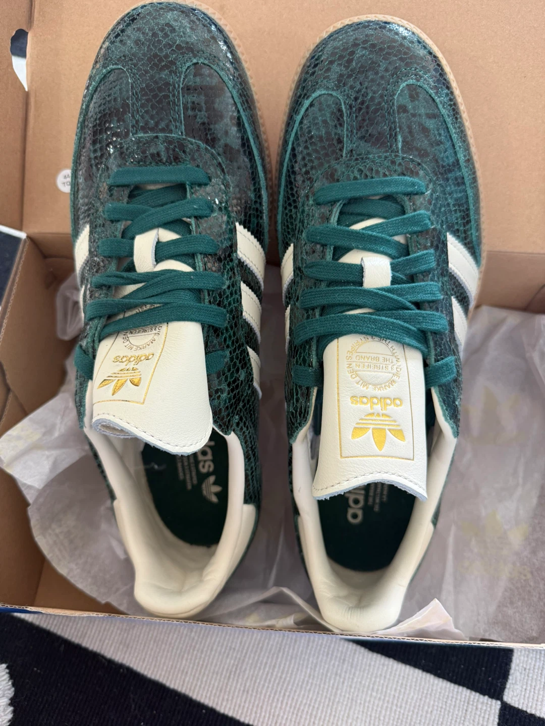 Adidas Samba OG Snakeskin Green White Gum Sole Shoes - photo 3