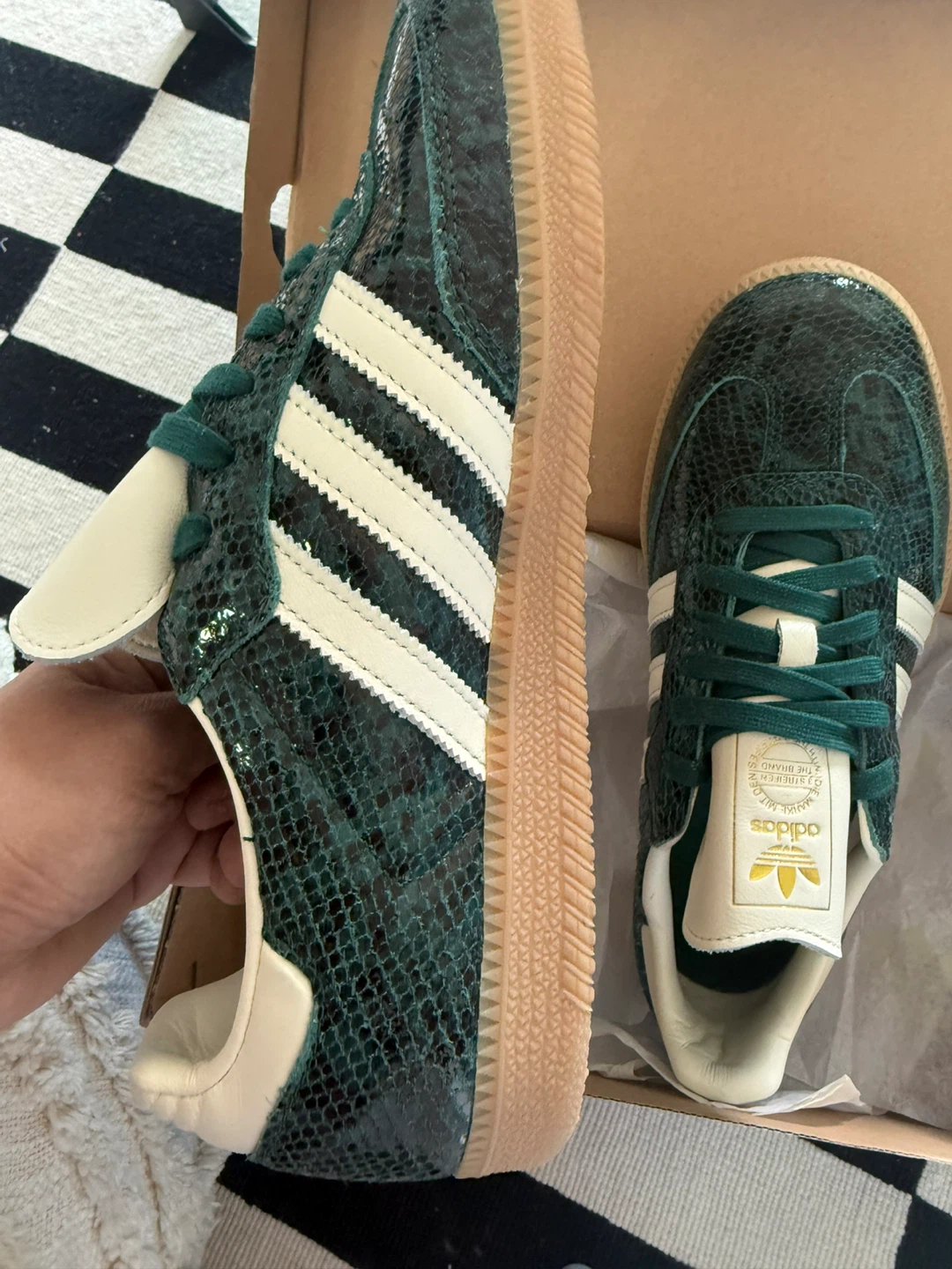 Adidas Samba OG Snakeskin Green White Gum Sole Shoes