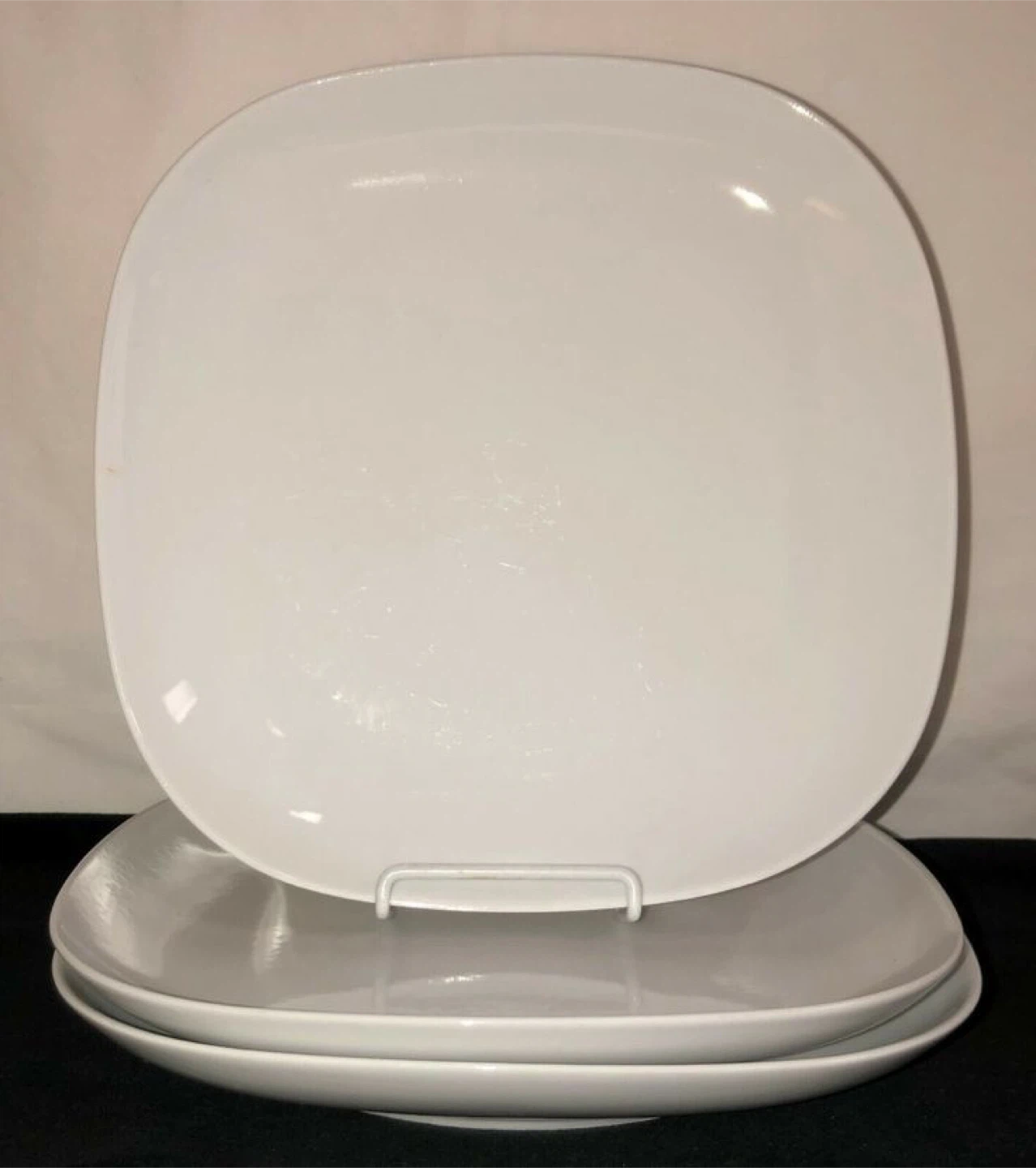 Set of 7 White Square Plates