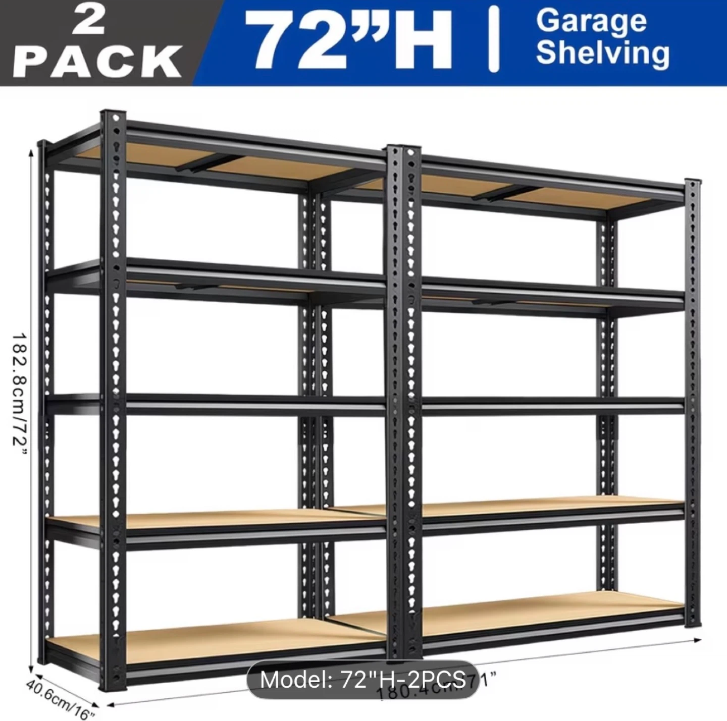 Brand NEW - 2 Pack 72" H Garage Shelving Units