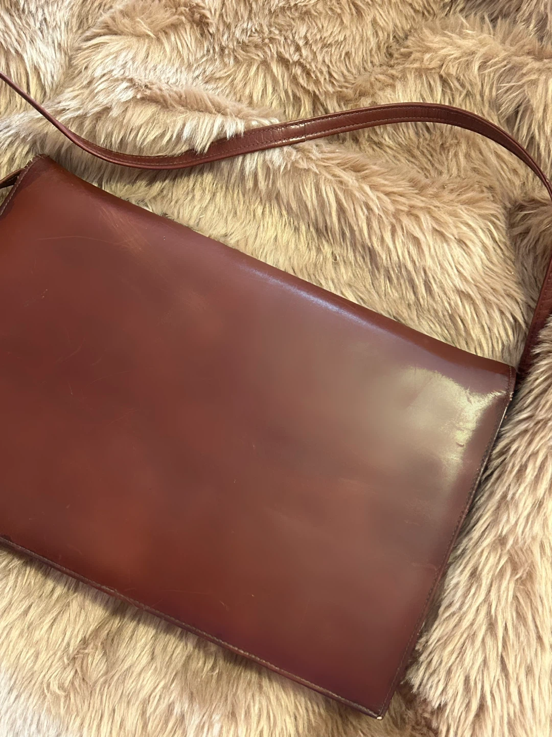 VINTAGE 1960 MASTERCRAFT BURGUNDY LEATHER SHOULDER BAG - photo 3