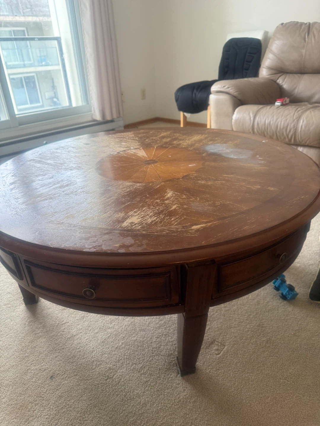 Round Coffee Table - Wood Finish