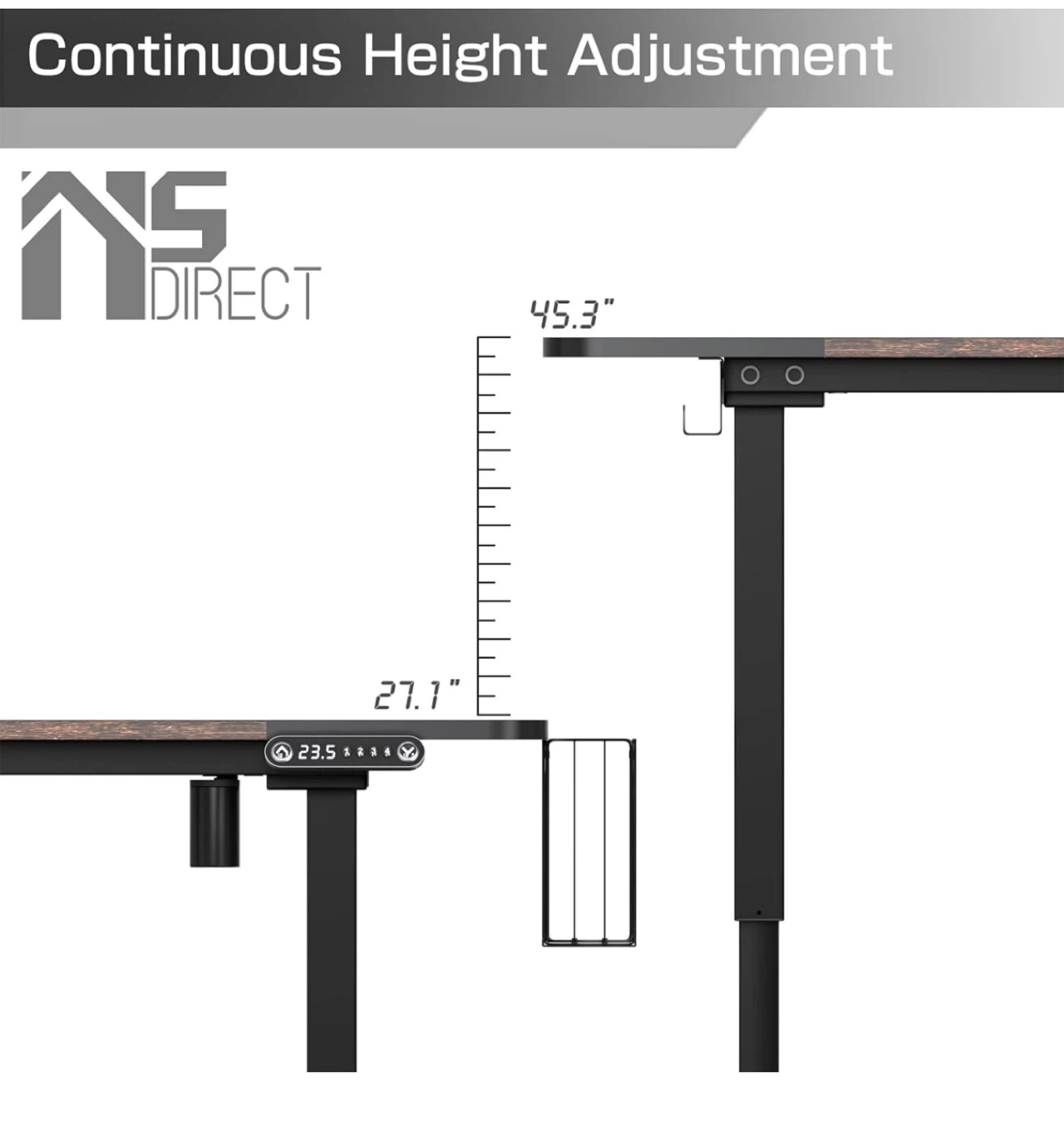 Standing Desk – Electric Height Adjustable Desk – 55 inch – New - photo 2