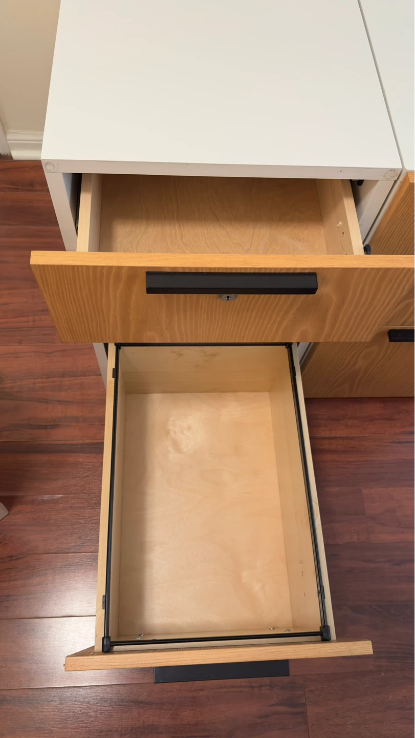 Teknion 3-Drawer Rolling File Cabinet - Wood Finish - photo 3