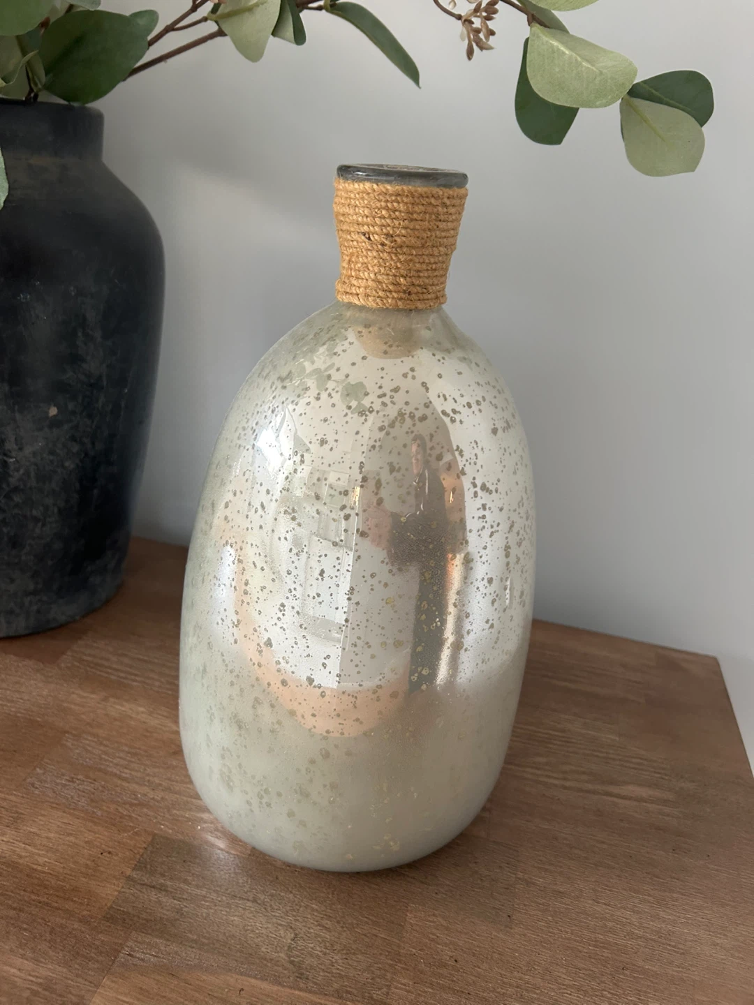 🥕 Decorative Mercury Glass Vase with Jute Accent