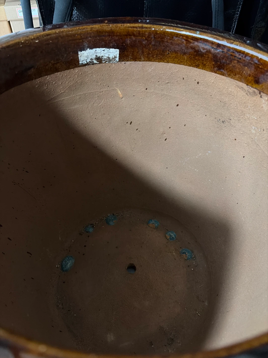 Large Vintage Ceramic Planter Pot with Saucer - photo 5