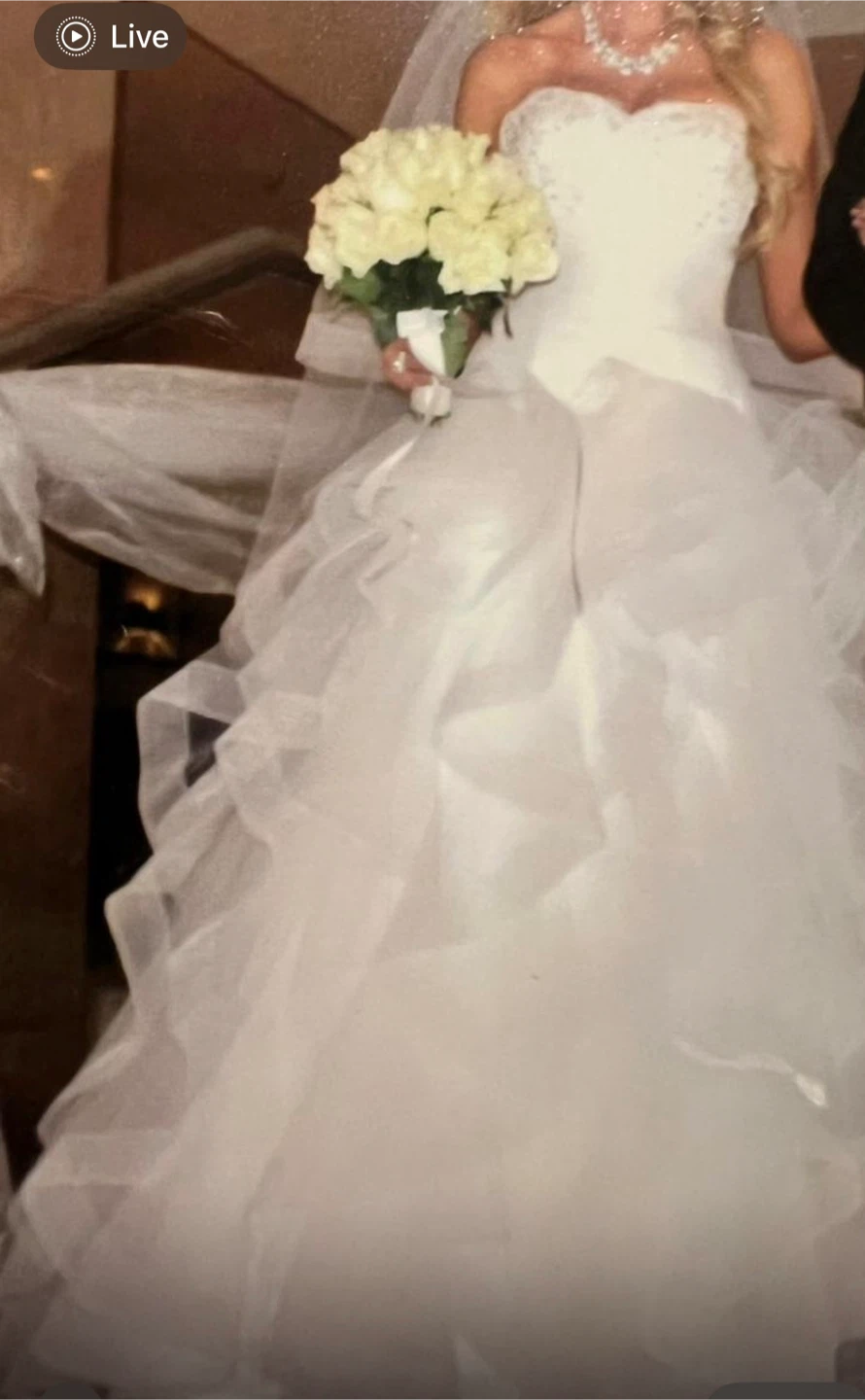 Strapless Ball Gown Wedding Dress with Veil - photo 2
