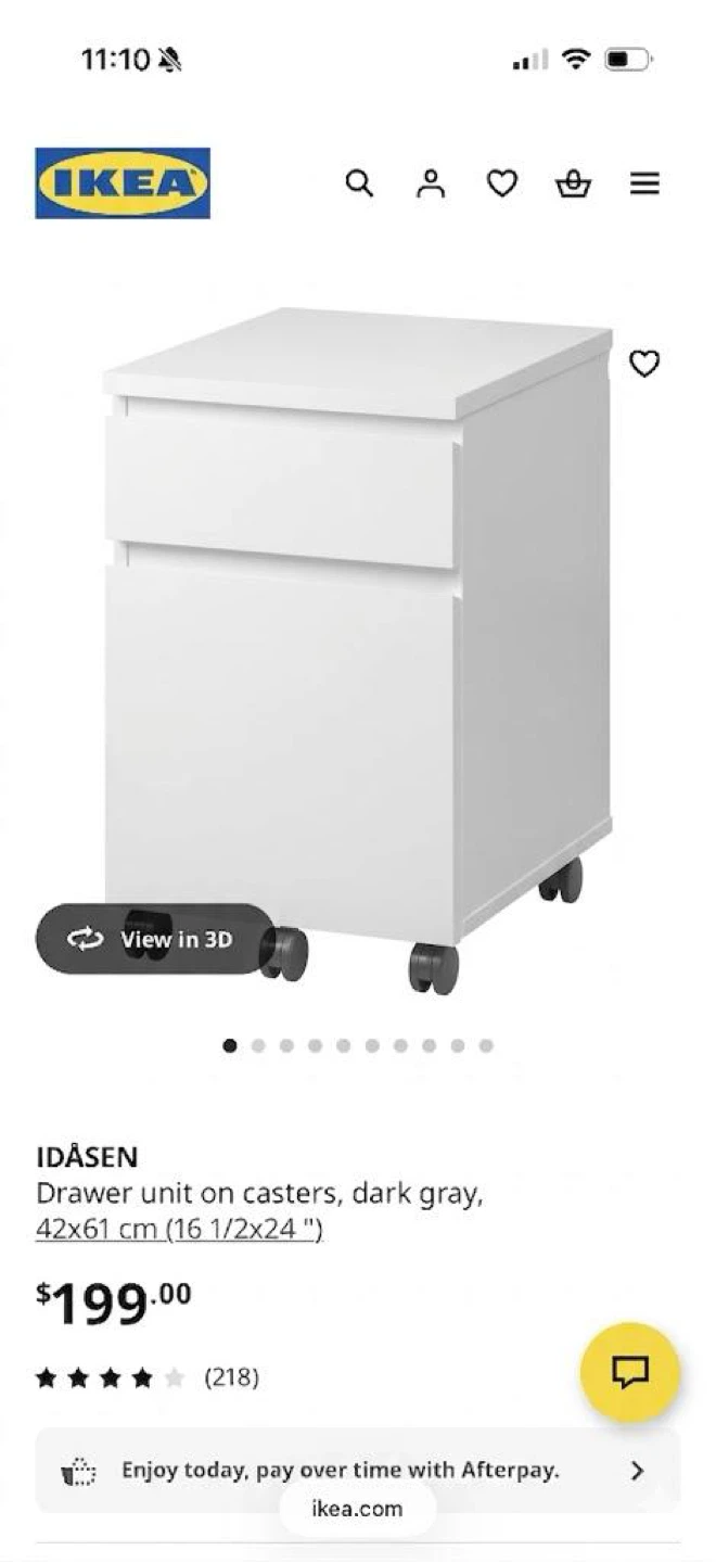 IKEA IDÅSEN 2-Drawer Unit on Casters - photo 5