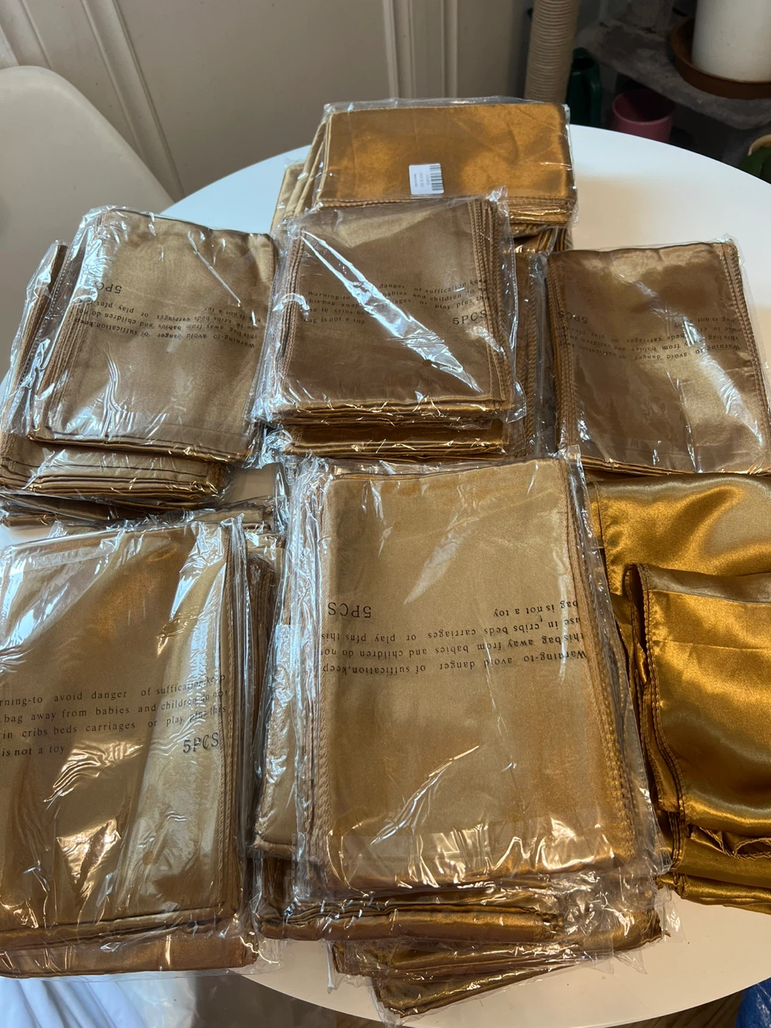 New- Gold Satin Chair sash- 250 pcs. - photo 2