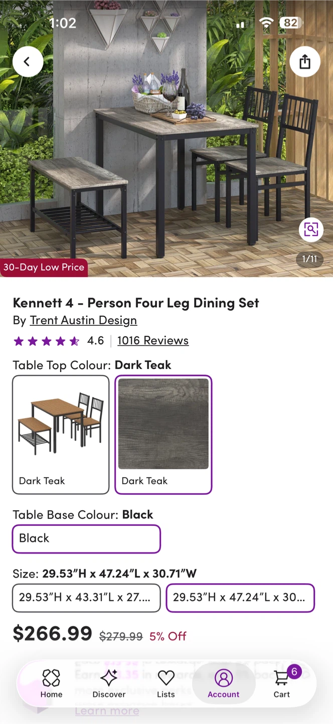 Kennett 4-Person Dining Set - Dark Teak