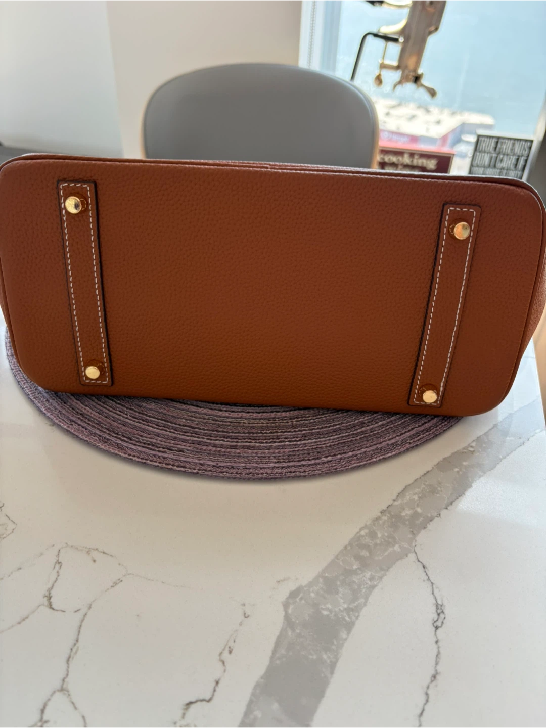 Brown Leather Handbag with Pegasus Charm - photo 2