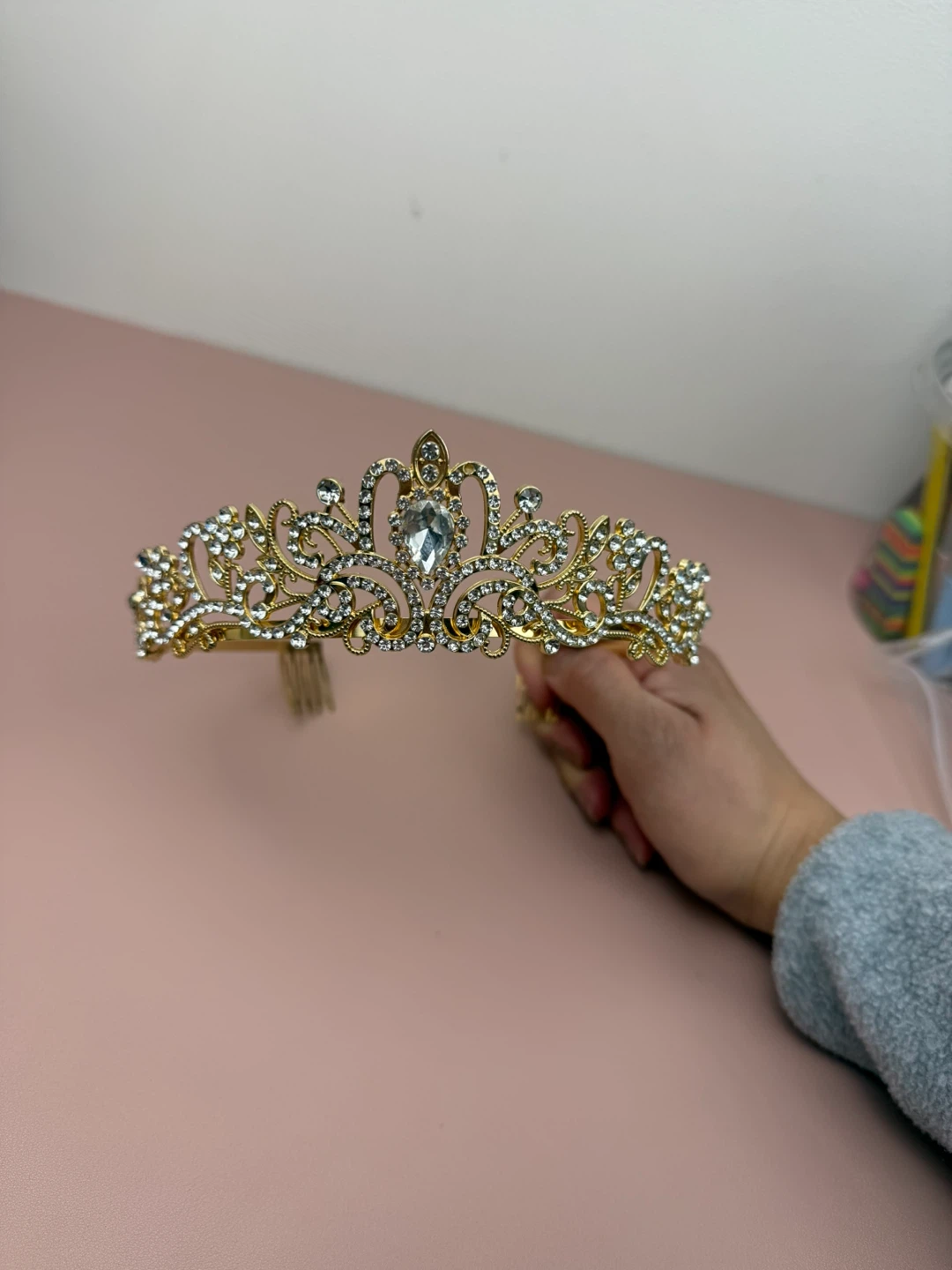 Gold Crystal Tiara Crown 🥕