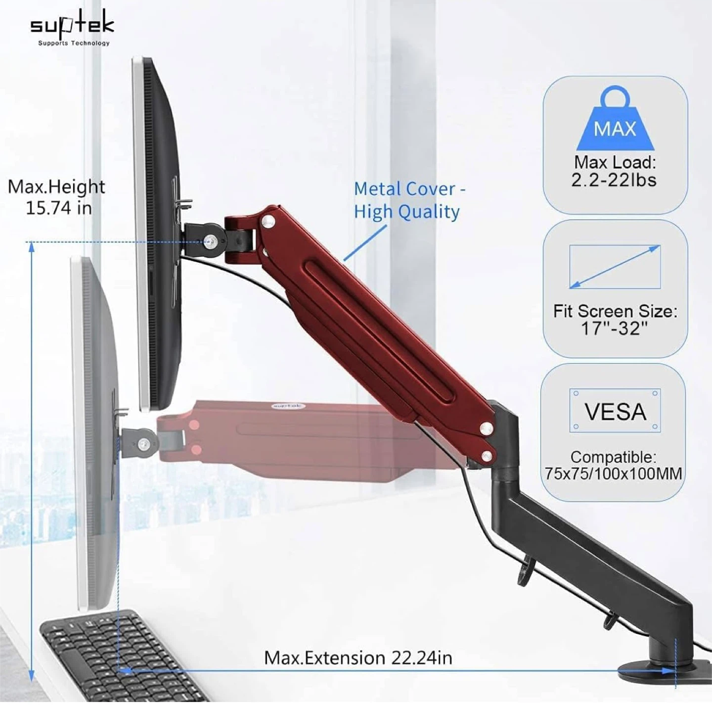 Suptek Monitor Arm - photo 2
