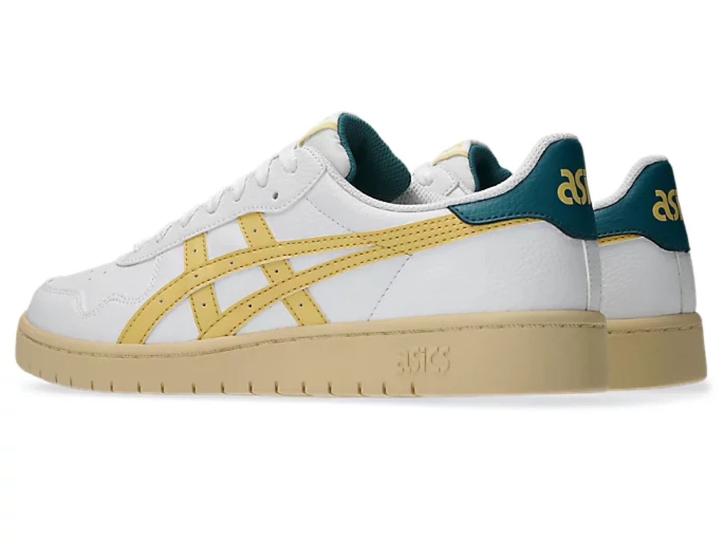 ASICS White & Yellow Low-Top Sneakers