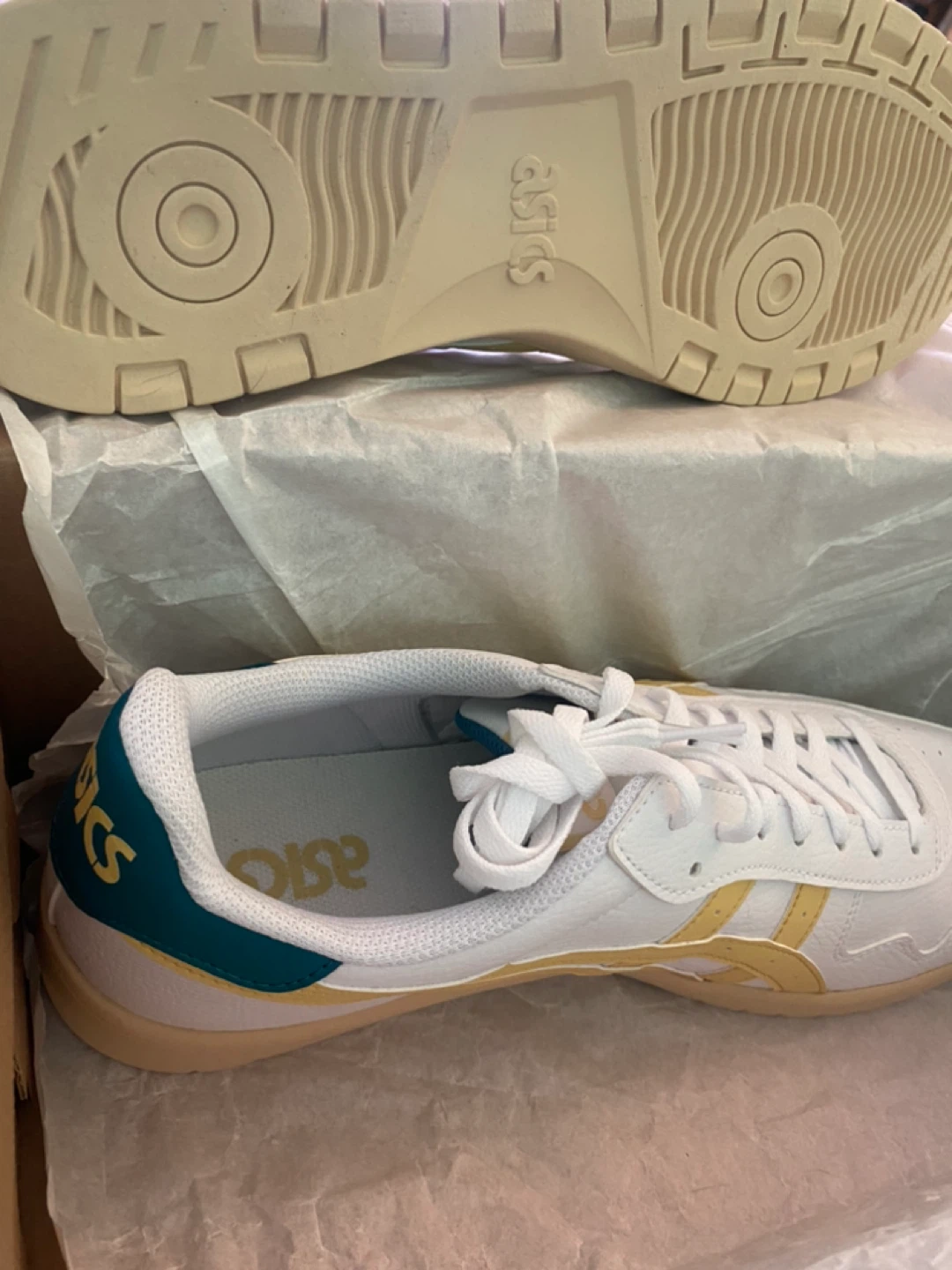 ASICS White & Yellow Low-Top Sneakers - photo 3