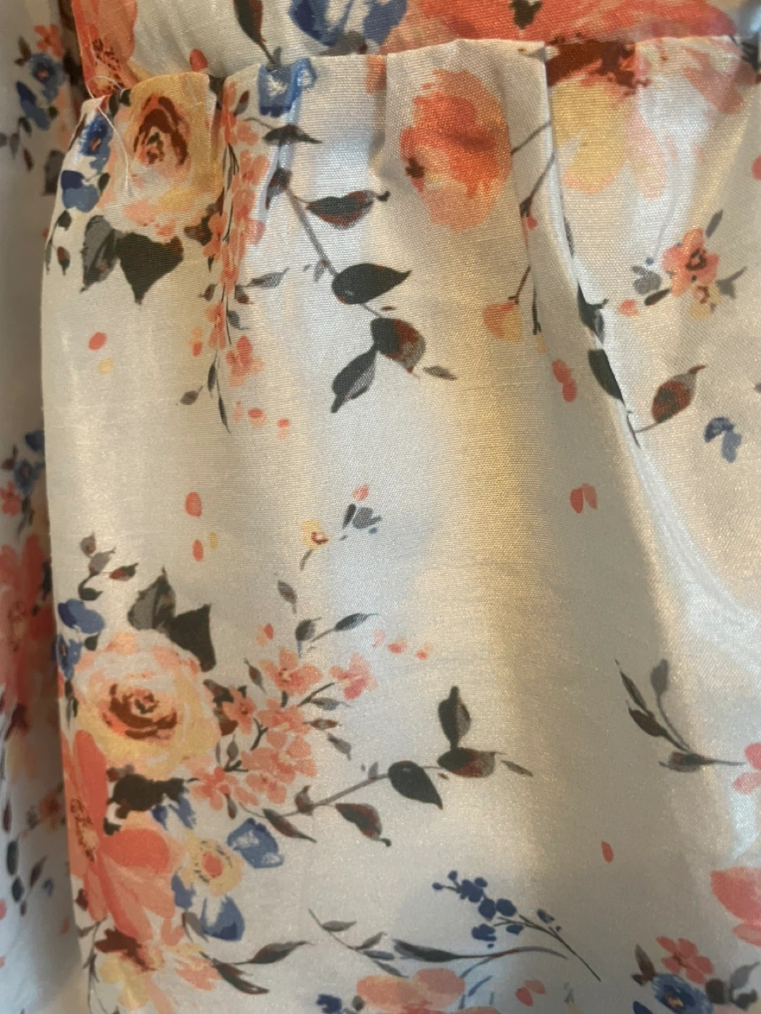 Light Blue Floral Maxi Dress with Puffed Sleeves - photo 2