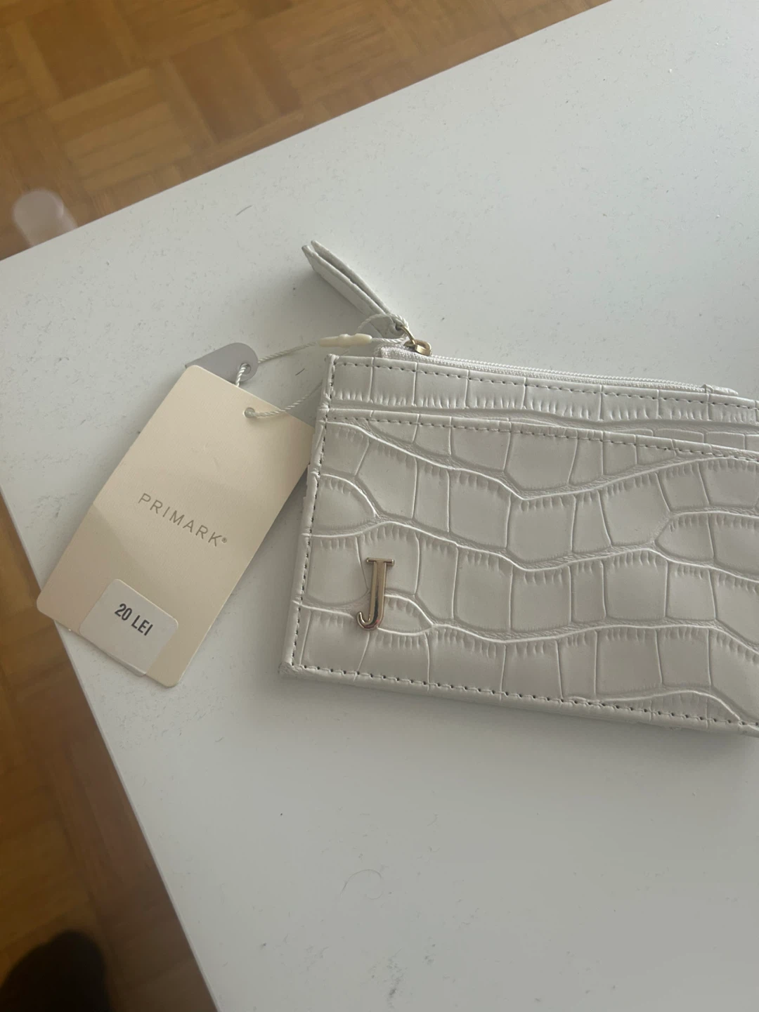 Primark White Croc Faux Leather Card Holder Pouch