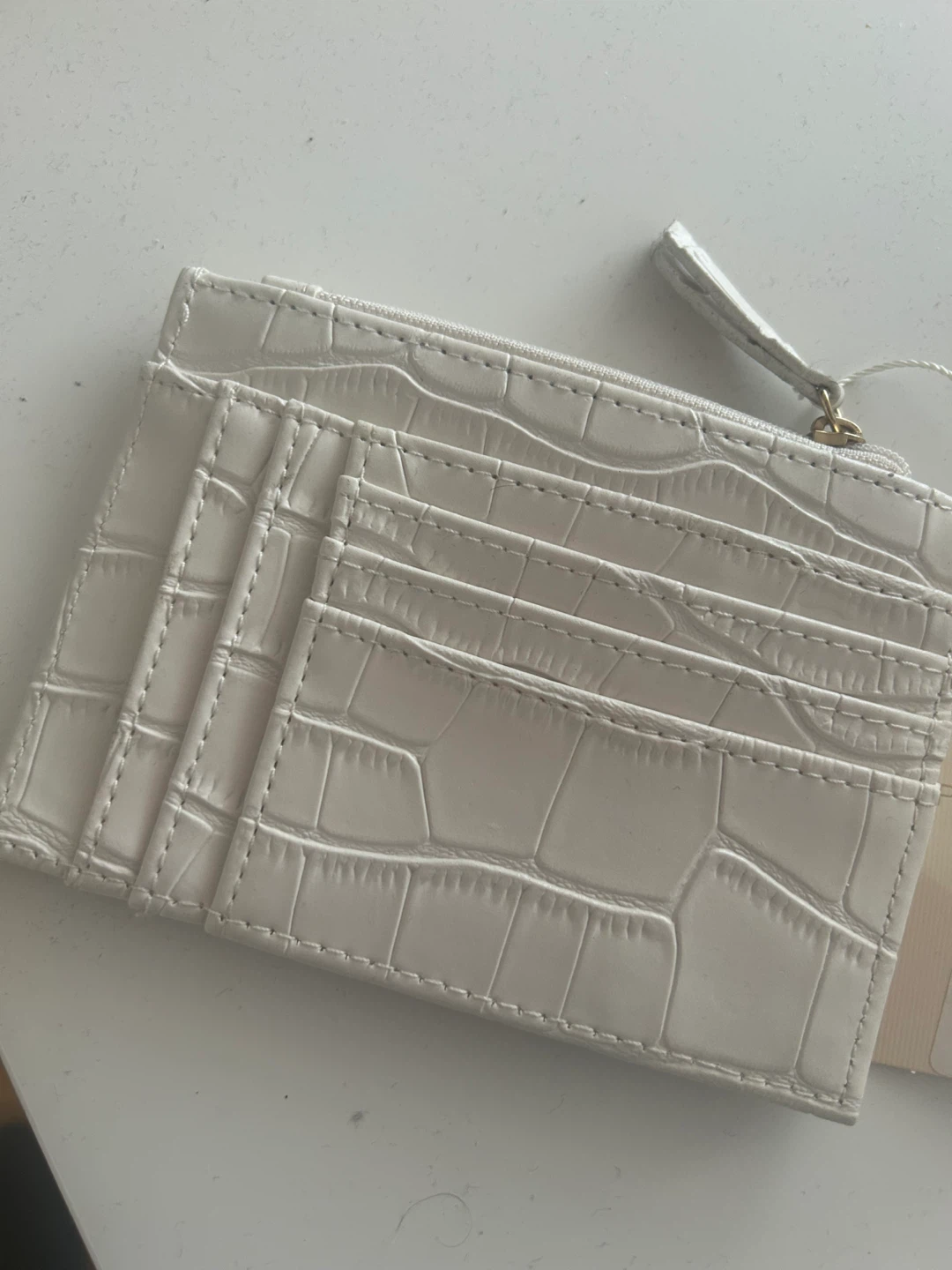Primark White Croc Faux Leather Card Holder Pouch - photo 2