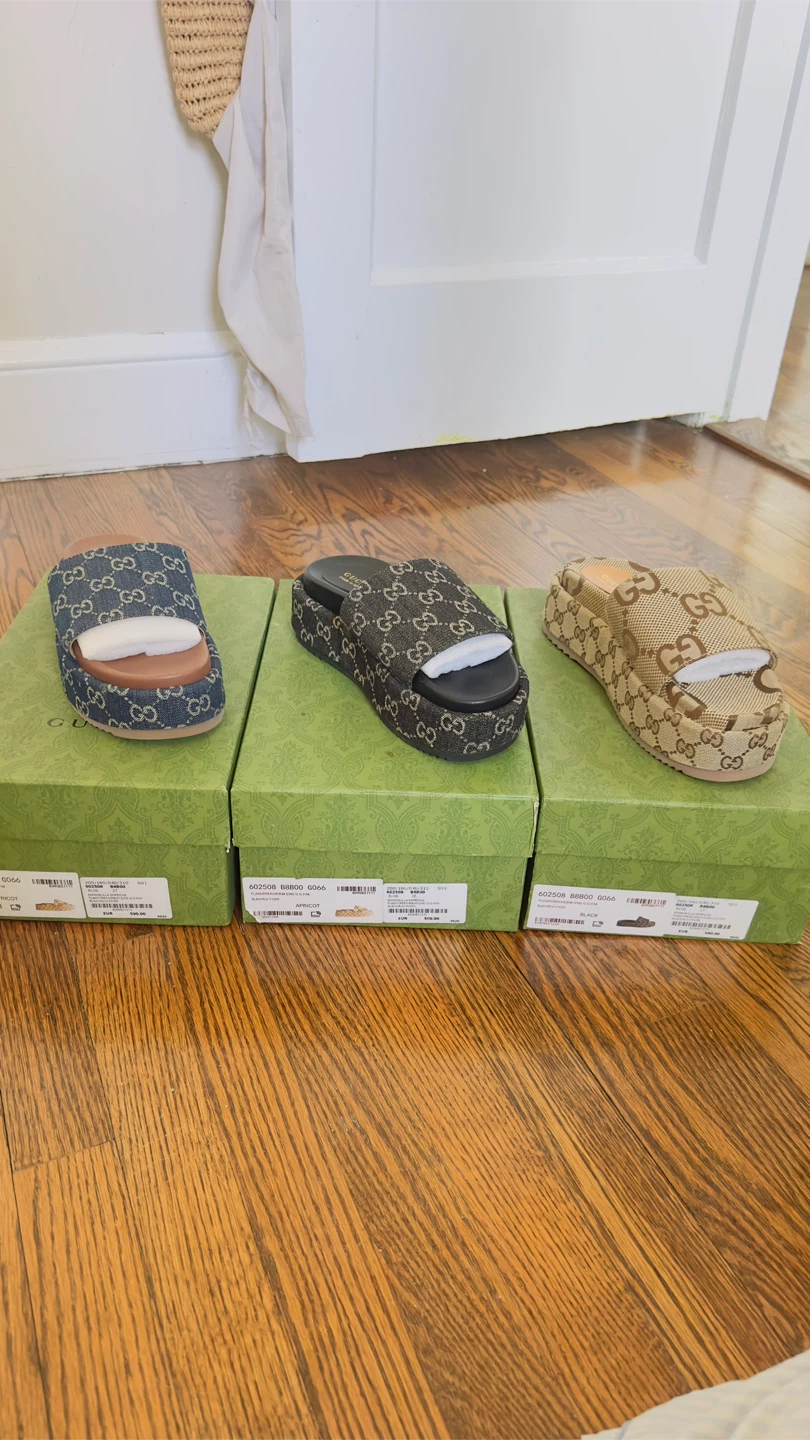 Gucci Platform Slides Sandals (3 Pairs) NEW
