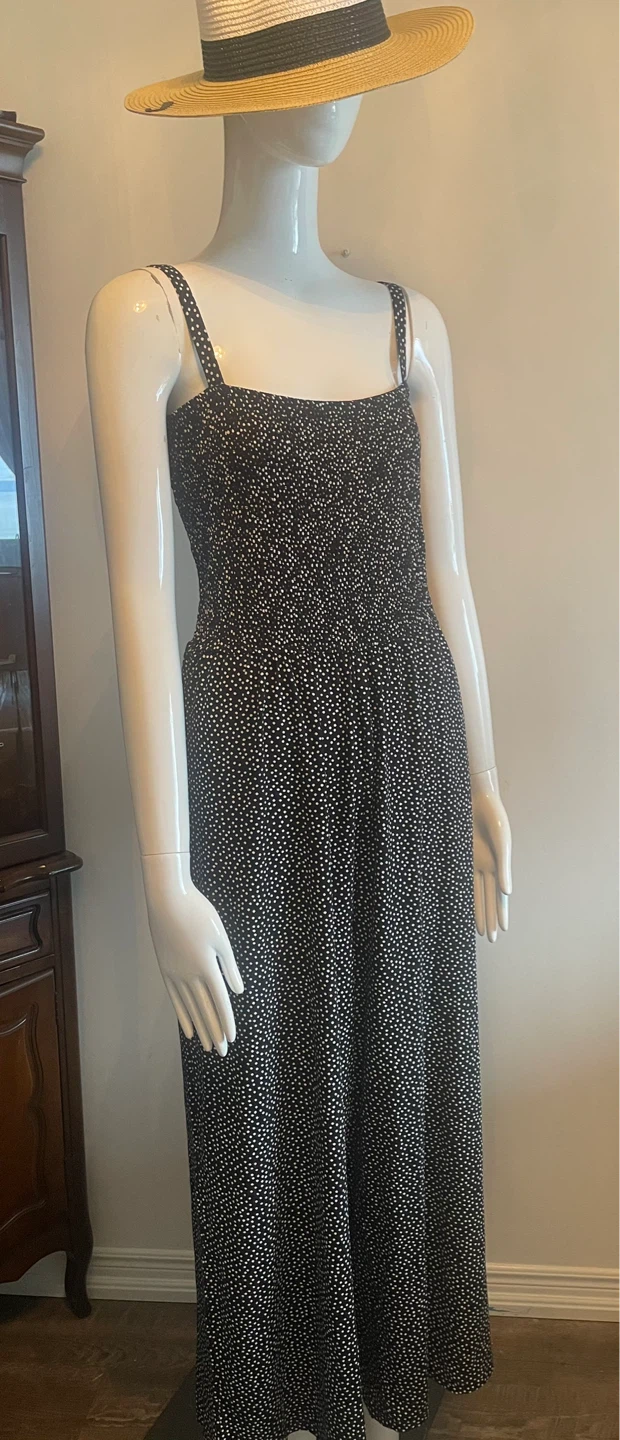 Black and white polka dot maxi dress - photo 2