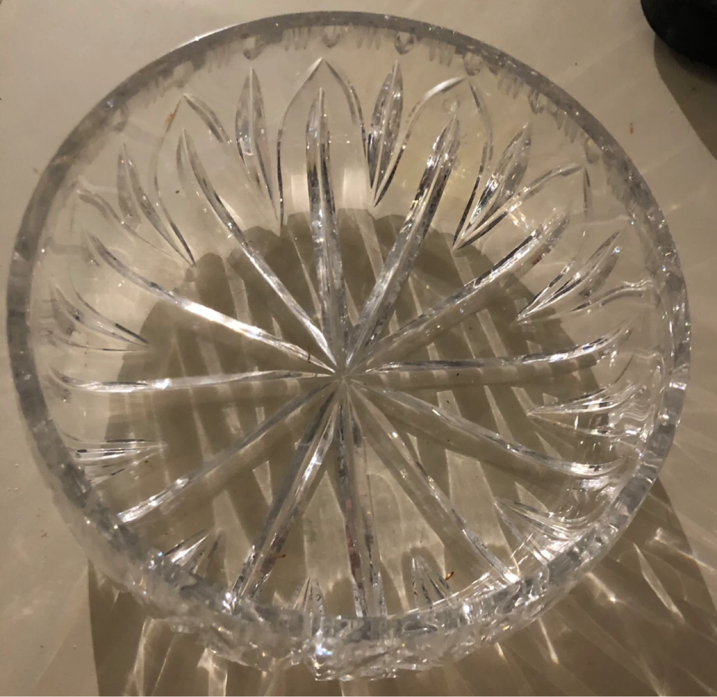 Cut Crystal Glass Serving Bowl