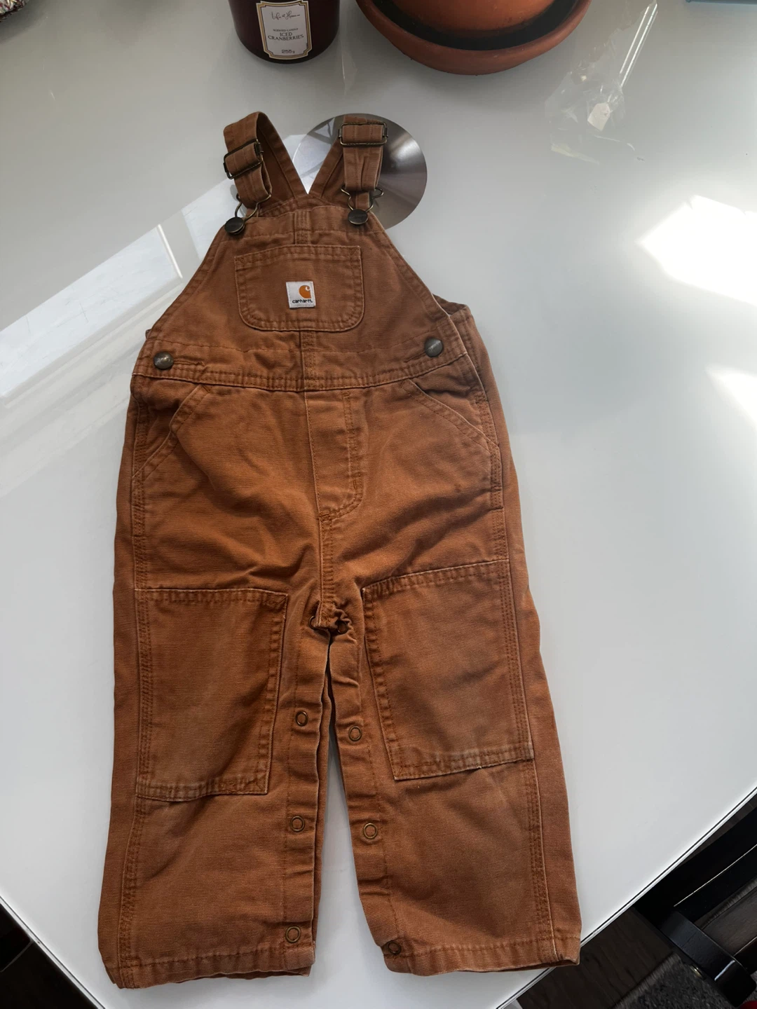 Carhartt Baby Brown Canvas Overalls - 18 Months