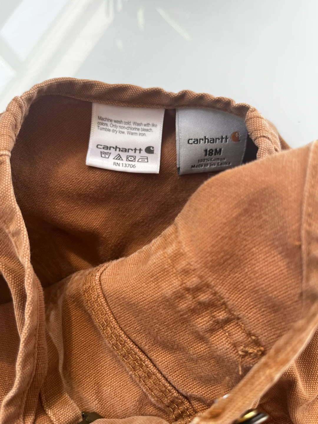 Carhartt Baby Brown Canvas Overalls - 18 Months - photo 2