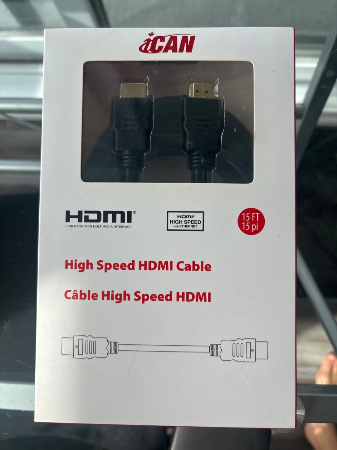 🥕 iCAN High Speed HDMI Cable with Ethernet - 15 FT - Black