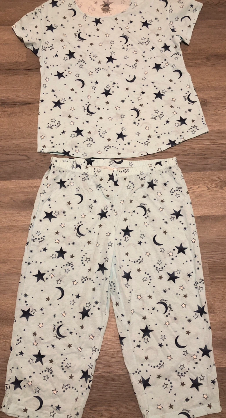 Light Blue Star and Moon Pajama Set