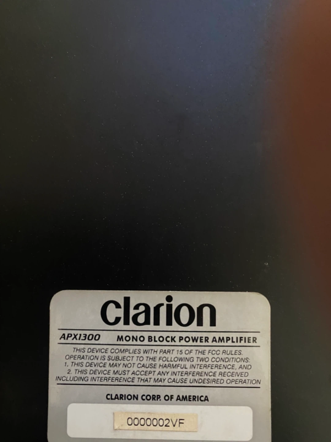 Clarion APX1300 Mono Block Power Amplifier - photo 2