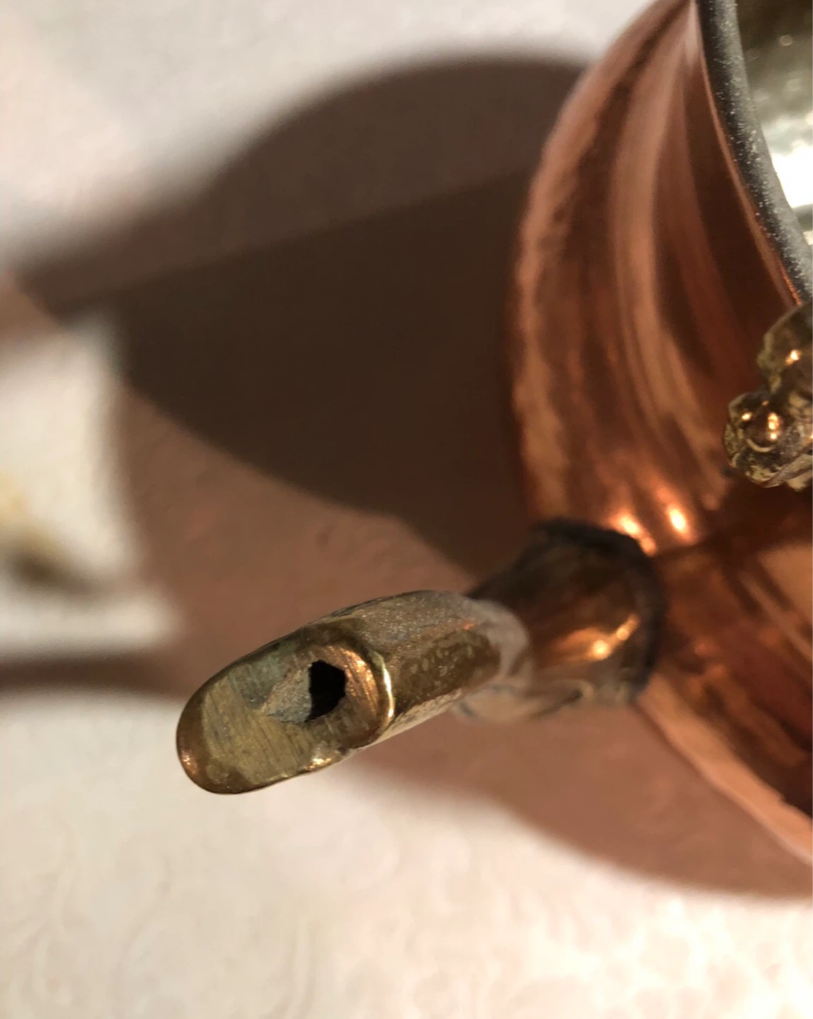Vintage Hammered Copper Kettle with Wooden Handle - photo 5