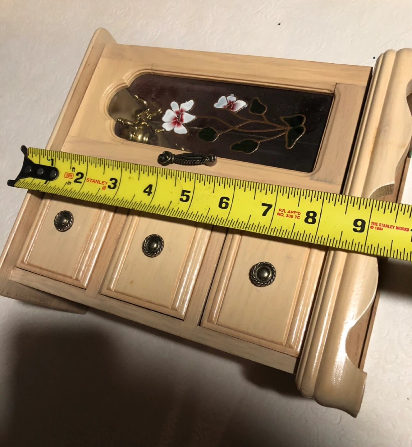 Wooden Jewelry Box with Stained Glass Accent - photo 4