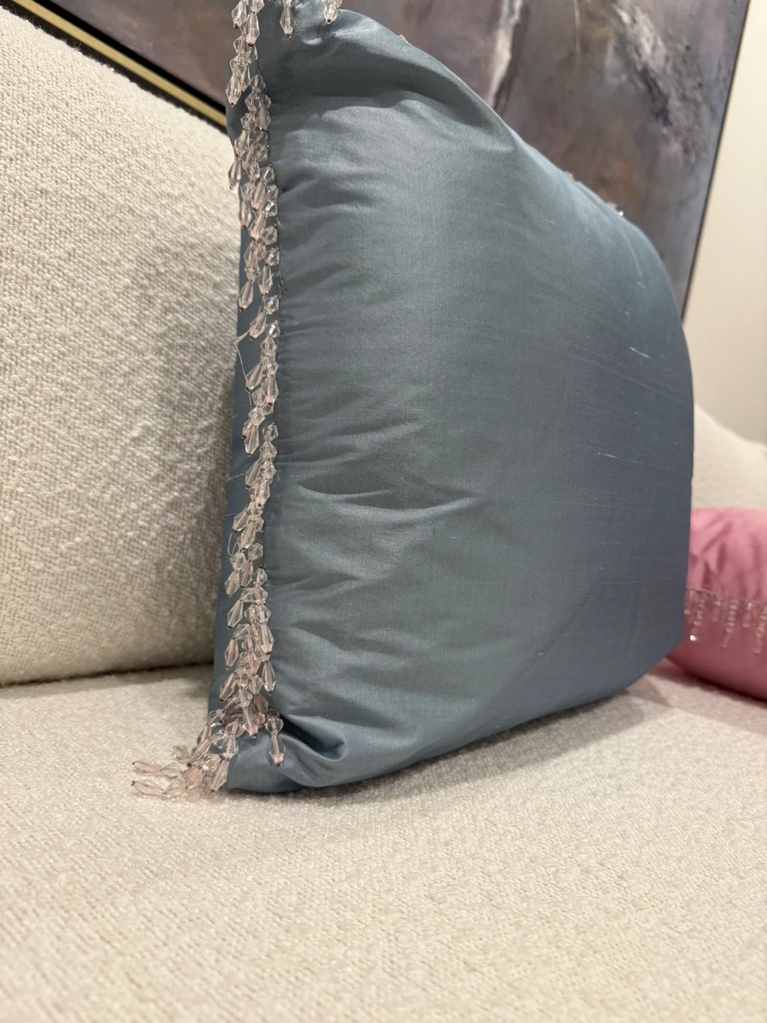 Solid Faux Silk Throw Pillows Decorative - Set of 3 - photo 5