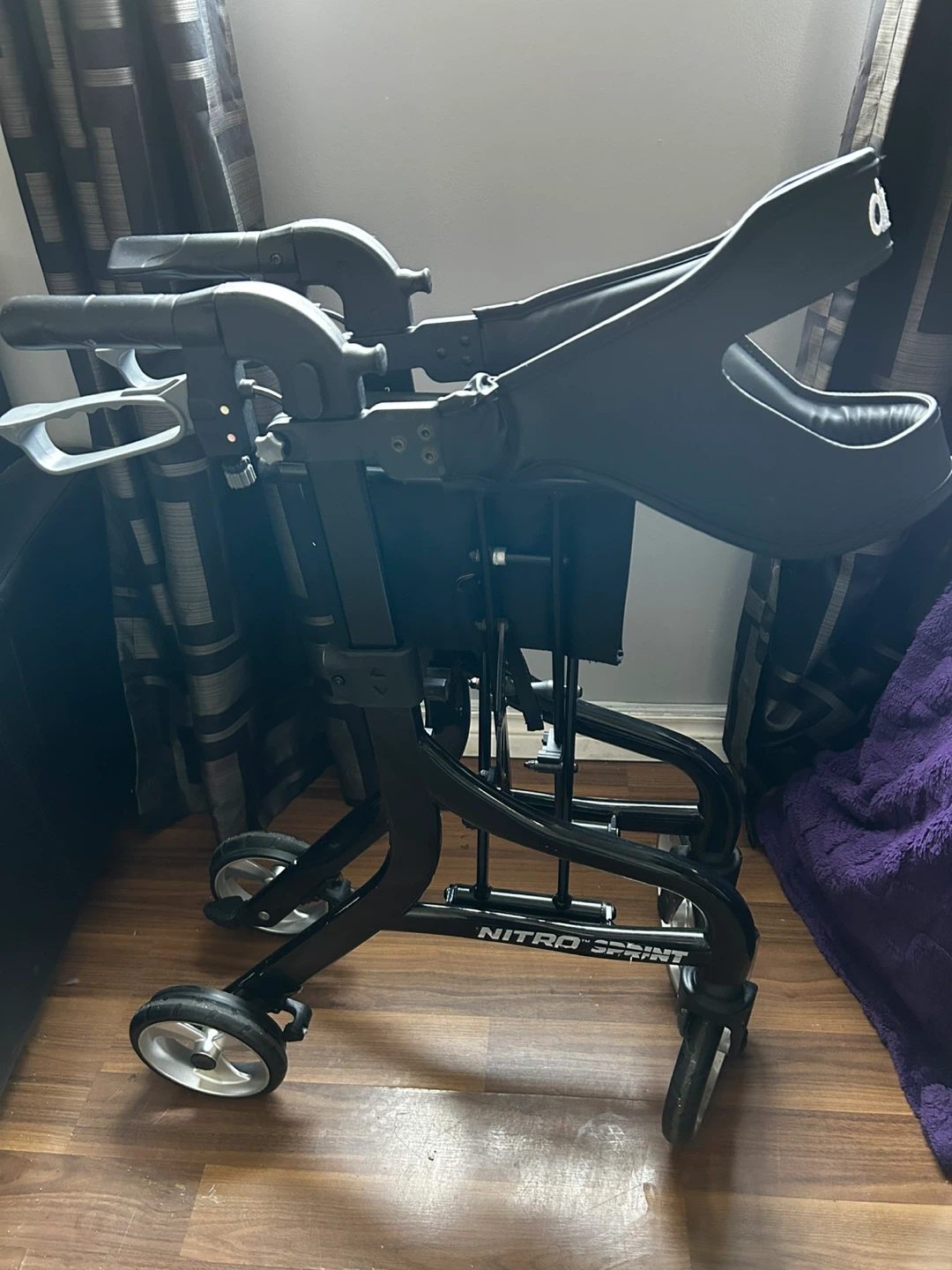 Drive Medical Nitro Sprint Foldable Rollator Walker - Black - photo 3