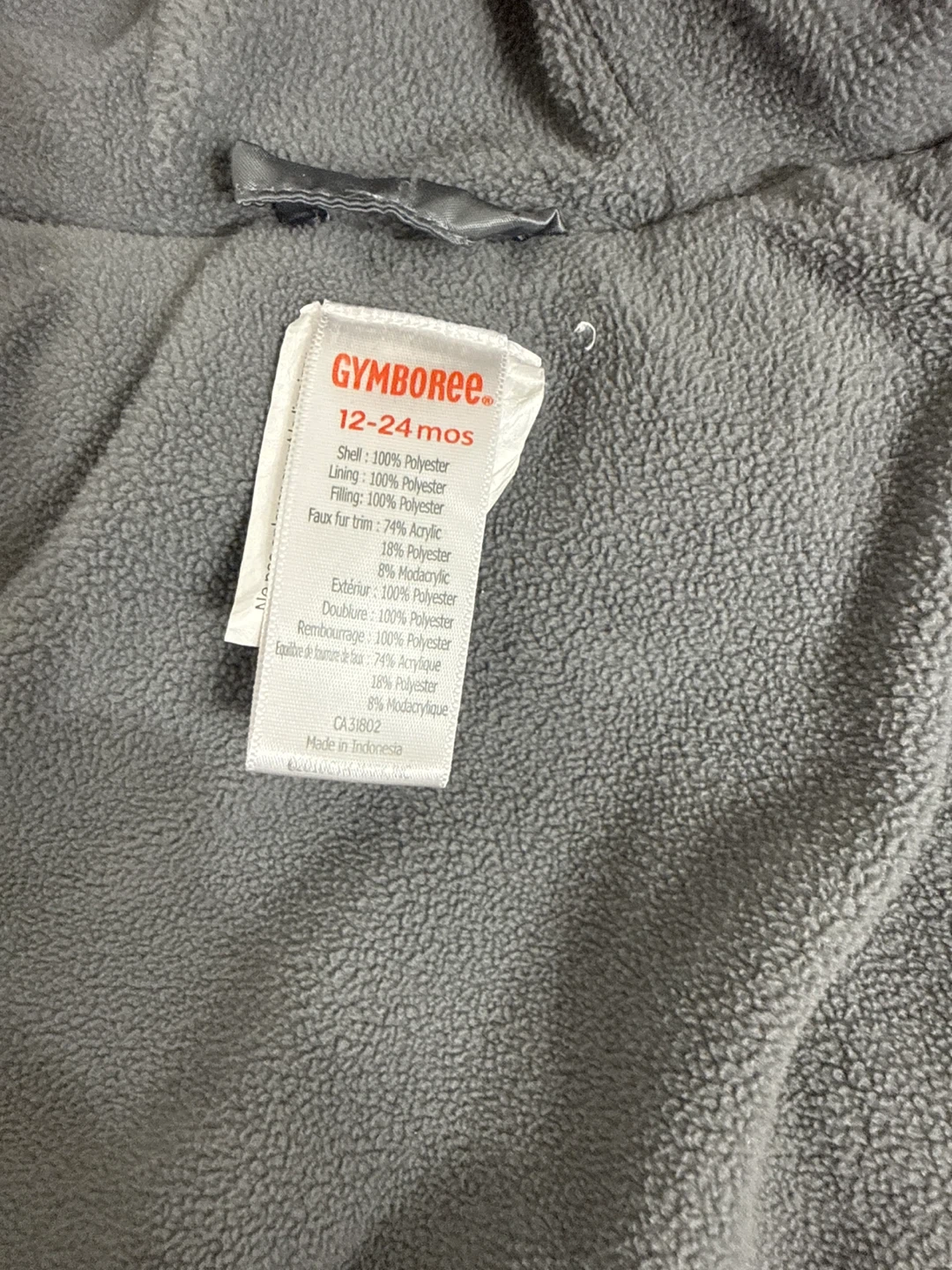 Gymboree Grey Puffer Winter Jacket with Faux Fur Hood - photo 3