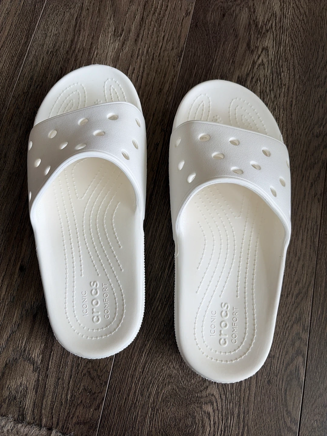 White Crocs Classic Slide Sandals-size M7 or W9 - photo 3