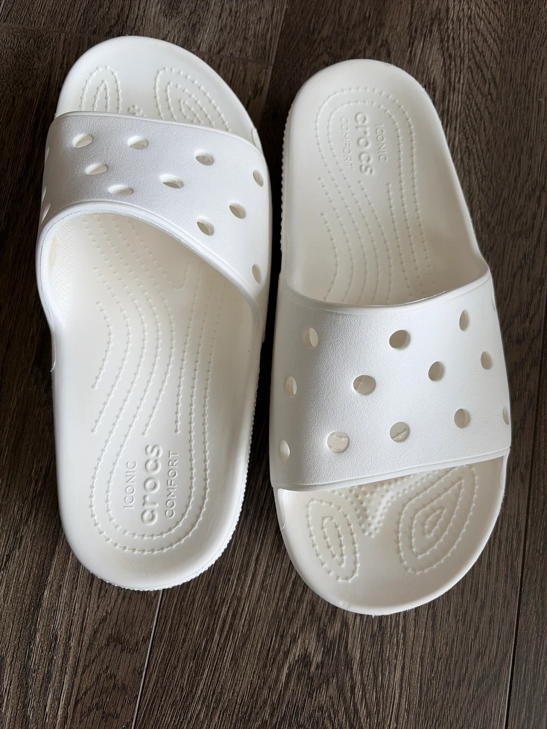 White Crocs Classic Slide Sandals-size M7 or W9