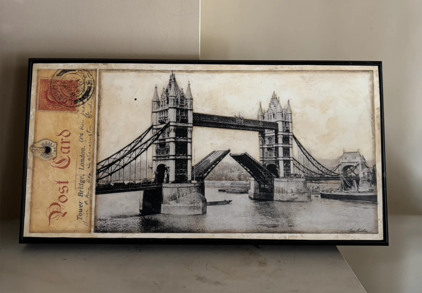 Framed "Post Card" Tower Bridge London Wall Art - photo 2