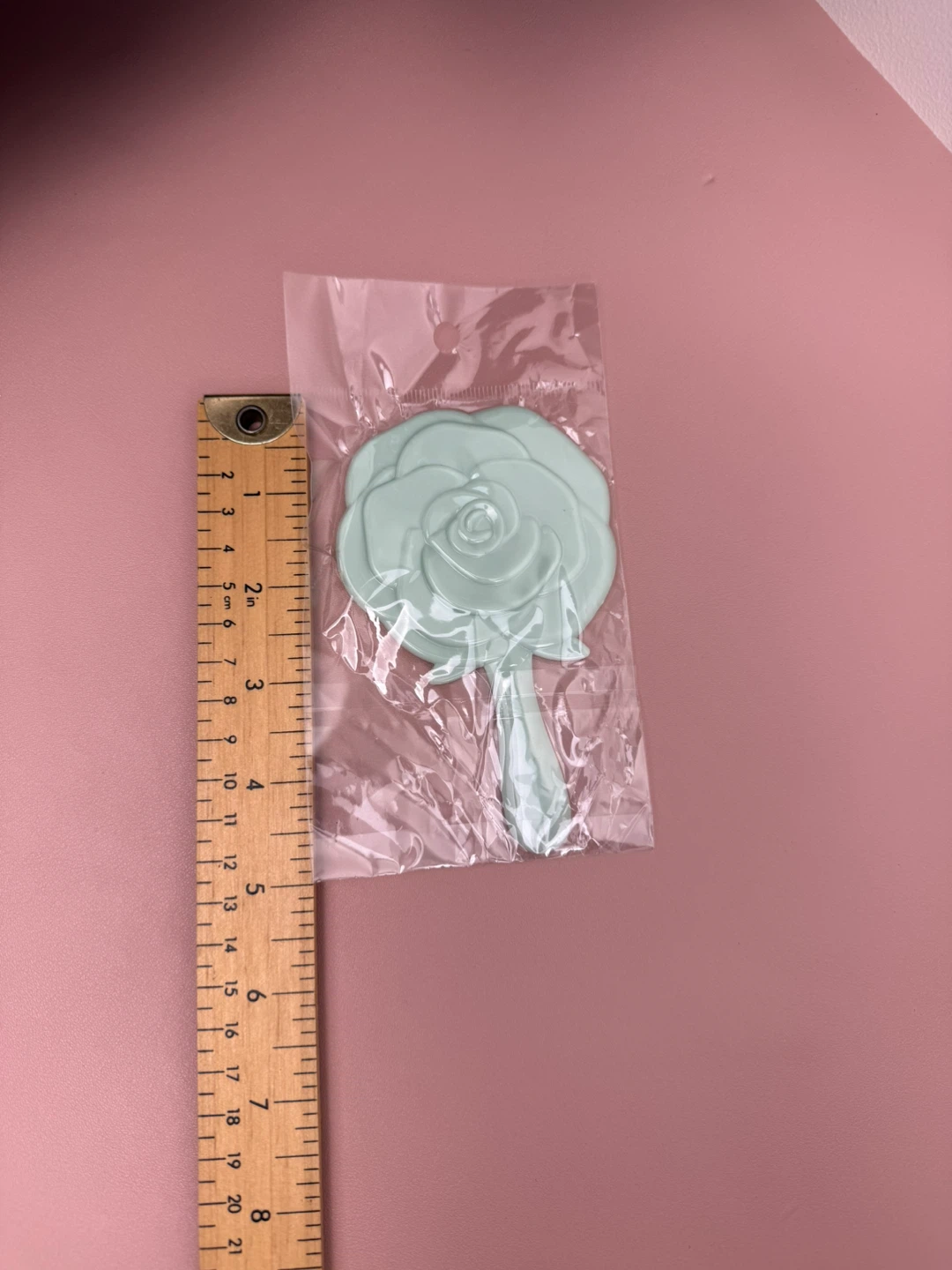 Mint Green Rose Handheld Mirror